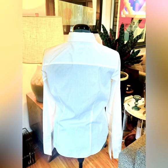 Izod White Cotton Collared Button-down Shirt with French Cuffs Size Small - Picture 3 of 5